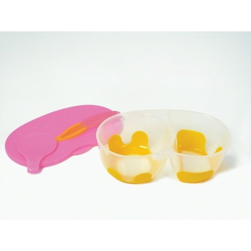 Pojemnik podwójny na żywność, pomarańczowo-różowy, b.box