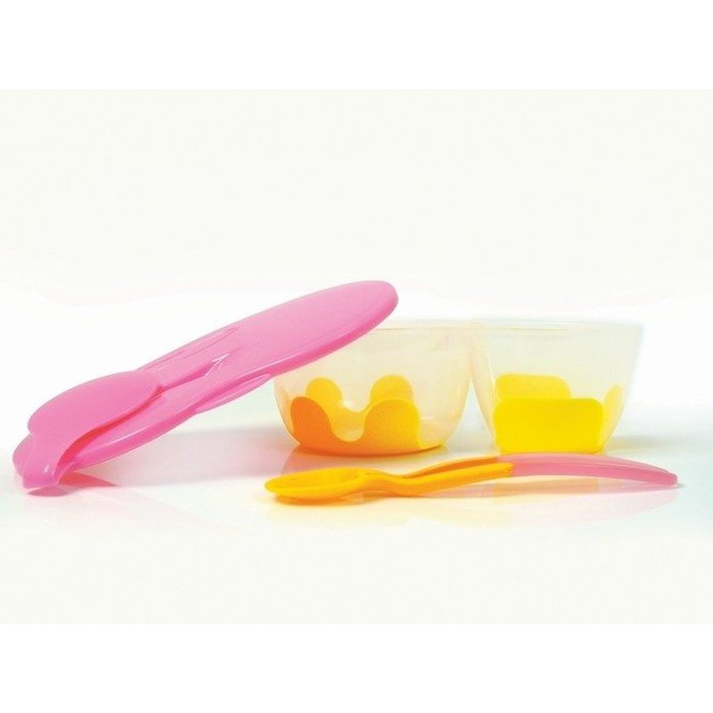 Pojemnik podwójny na żywność, pomarańczowo-różowy, b.box