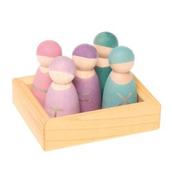 Drewniane figurki 5 szt., Przyjaciele 1+, pastelowe, Grimm's