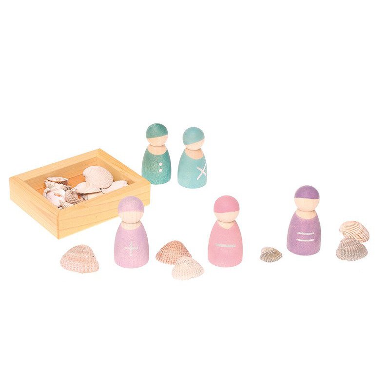 Drewniane figurki 5 szt., Przyjaciele 1+, pastelowe, Grimm's