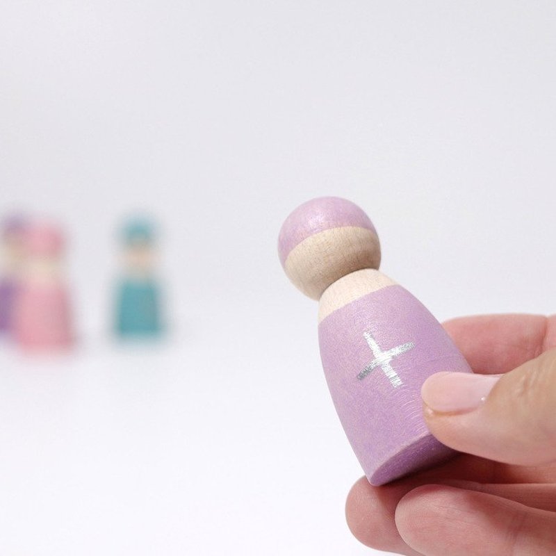 Drewniane figurki 5 szt., Przyjaciele 1+, pastelowe, Grimm's