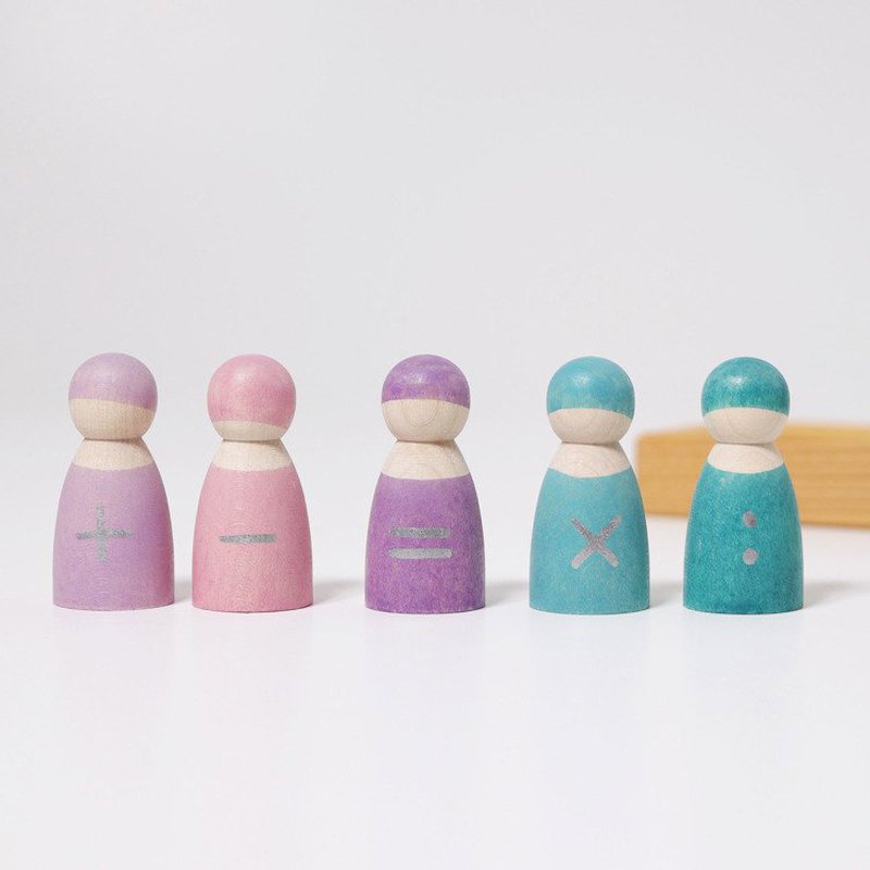 Drewniane figurki 5 szt., Przyjaciele 1+, pastelowe, Grimm's