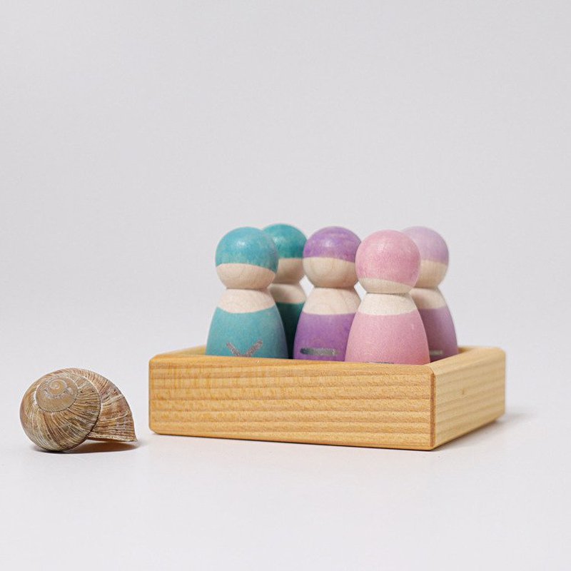 Drewniane figurki 5 szt., Przyjaciele 1+, pastelowe, Grimm's