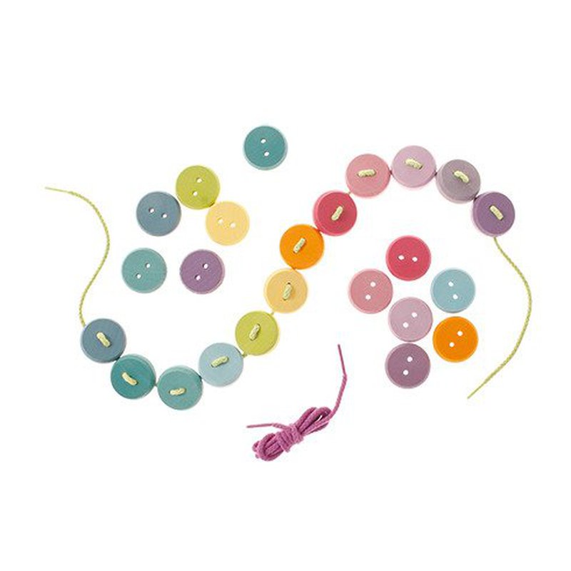 Guziki do nawlekania 24 el. 3+, pastelowe, Grimm's