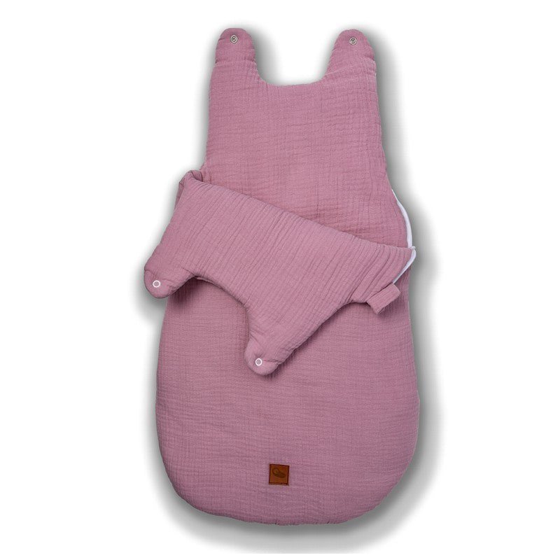 Hi Little One - śpiworek NEWBORN BABY PINK muslin cotton TOG 3,5 wiek 0 m+