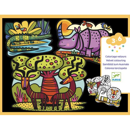 Djeco - Welurowe kolorowanki ZWIERZTKA SAWANNY DJ09622 Djeco - Welurowe kolorowanki ZWIERZTKA SAWANNY DJ09622