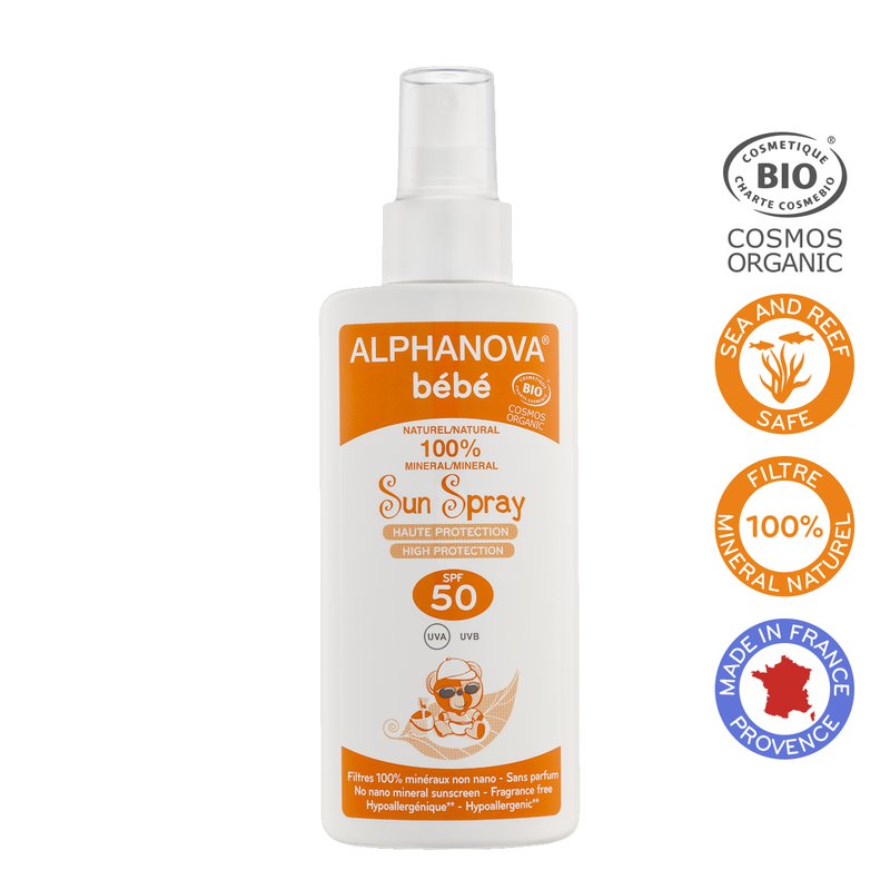 Alphanova Bebe Przeciwsloneczny Spray o wysokim filtrze SPF 50, 125g ALPHANOVA BEBE