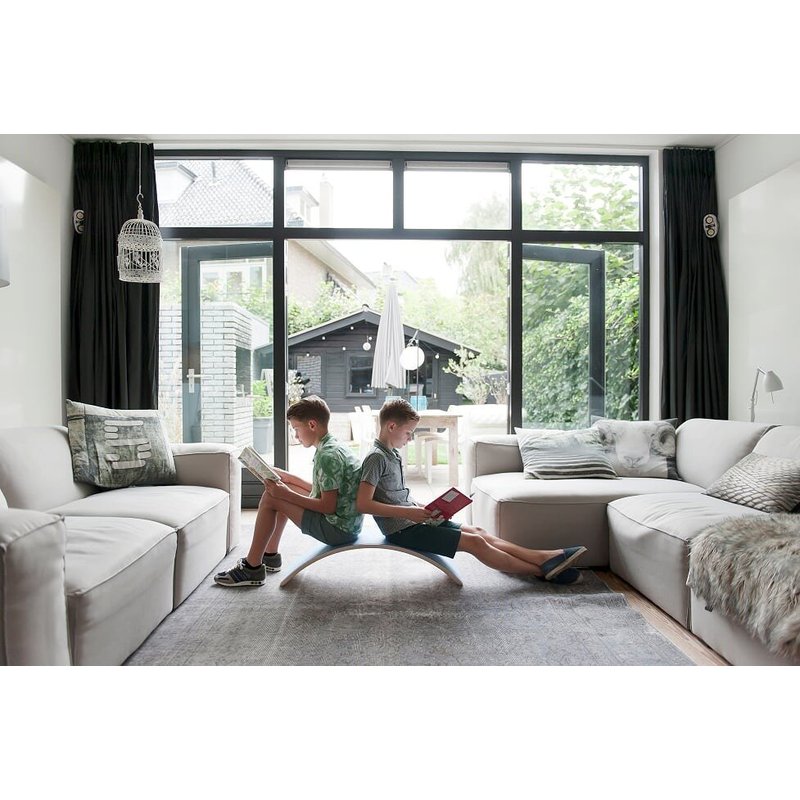 Deska do balansowania Original bielona z filcem, Mouse, Wobbel