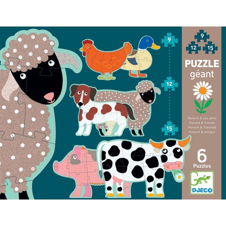 Djeco - Puzzle kart. gigant "HONORE I PRZYJACIELE" DJ07112 Djeco - Puzzle kart. gigant "HONORE I PRZYJACIELE" DJ07112