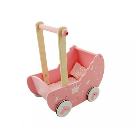 Lelin - Drewniany wózek dla lalek