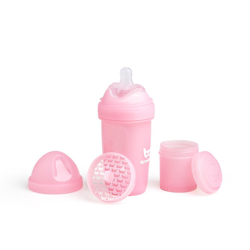 Herobility butelka antykolkowa Herobottle 240 ml, różowa
