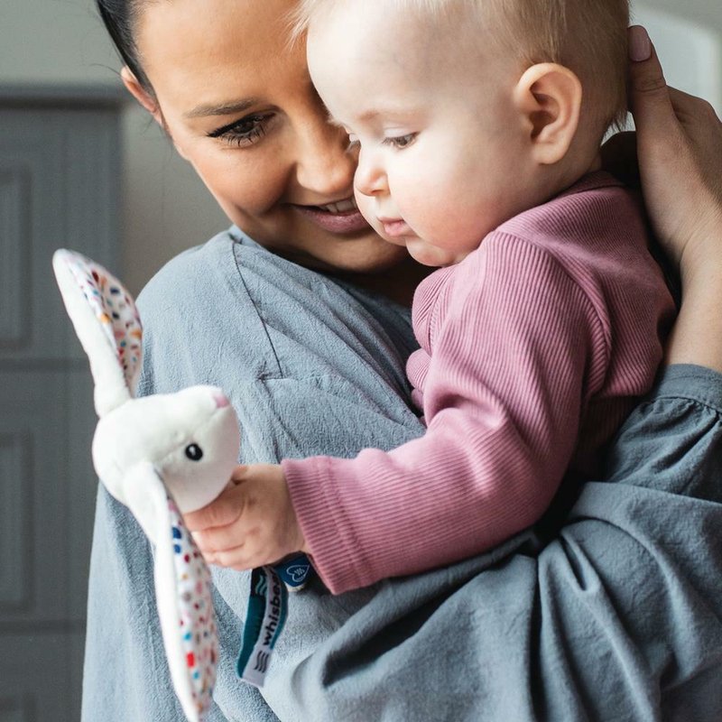 Whisbear - Grzechotka Króliczek - kremowy