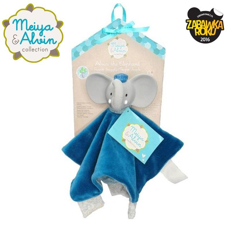Meiya and Alvin - Meiya & Alvin - Alvin Elephant Snuggly Comforter with Organic Teether Head