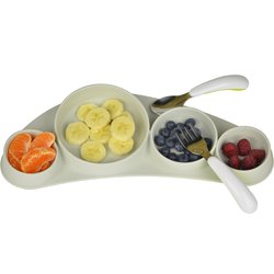 Silikonowy talerz Tiny Tapas Koo-di - Light Grey