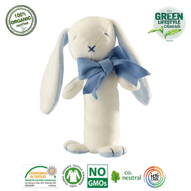 Maud N Lil Oscar The Bunny Stick Rattle Grzechotka Organiczna Miękka