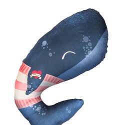 Baby Bites Poduszka do karmienia Whale 100 x 55 cm Navy Blue BABY BITES