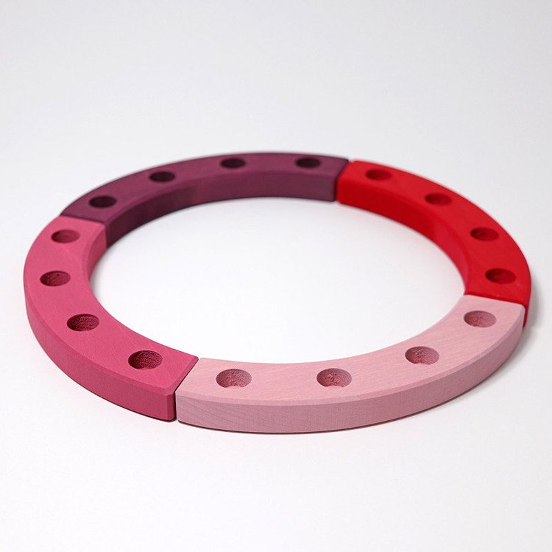 Grimm's - Drewniany Pierścień Urodzinowy, czerwono-różowy, Grimm’s