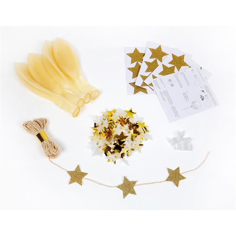 Meri Meri - Zestaw balonów Konfetti gwiazdki złote