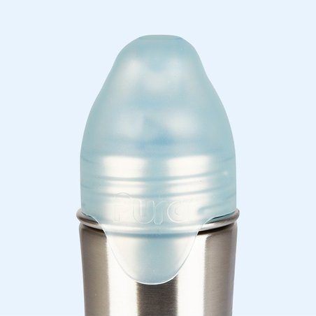 Termobutelka ze słomką i pomarańczową osłonką 260 ml, Pura Kiki Termobutelka ze słomką i pomarańczową osłonką 260 ml, Pura Kiki