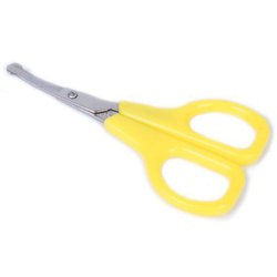 Poupy - Nożyczki do Paznokci z Zaokrąglonymi Końcówkami, Żółte, 0m+