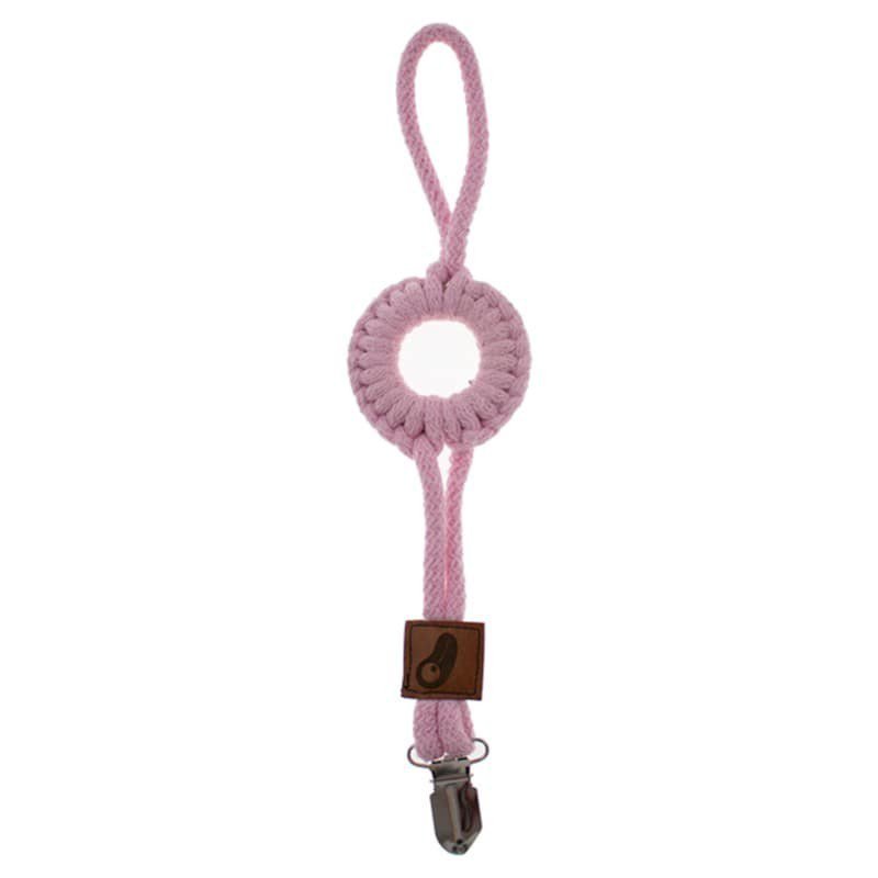 Hi Little One - sznurkowa zawieszka z kółkiem do smoczka Pacifer holder with RING Baby Pink Light