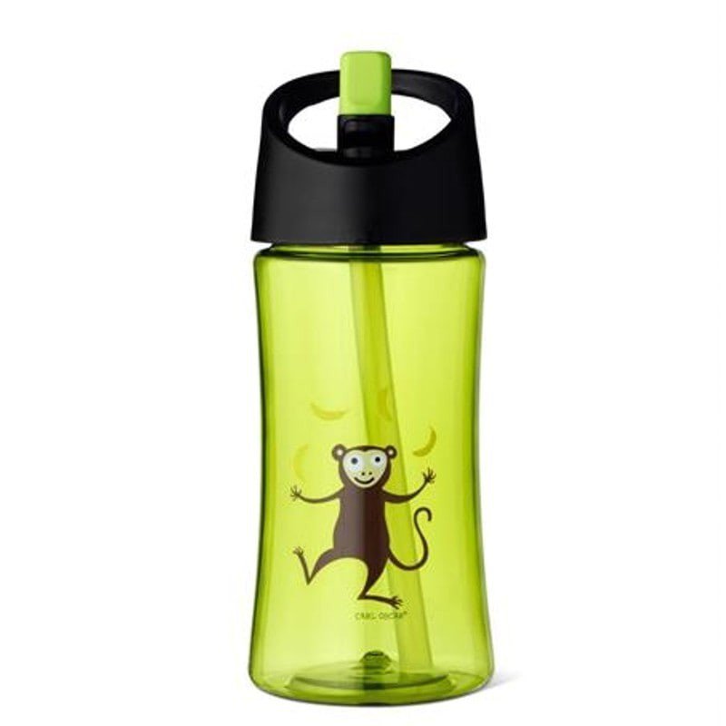 Carl Oscar Transparentny bidon ze słomką 350 ml Lime - Monkey CARL OSCAR