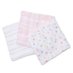 Lulujo Kocyk Muślinowy Pink Floral 3 szt