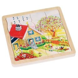 Goki® - Układanka warstwowa wzór Pory roku, Goki 57684