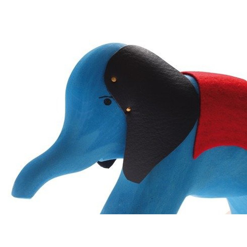 Drewniany Słoń na kółkach 1+, niebieski, Grimm's