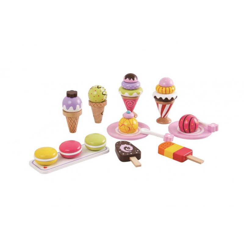 Lelin - Lody - zestaw lodów 25 sztuk - zabawka drewniana