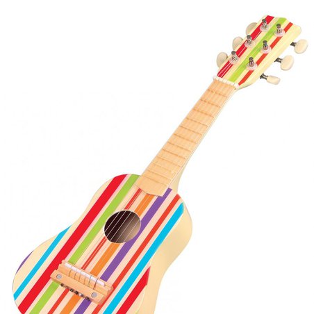 Lelin - Tęczowa drewniana gitara 6-strunowa