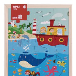 Drewniane puzzle w ramce Apli Kids - Ocean 4+