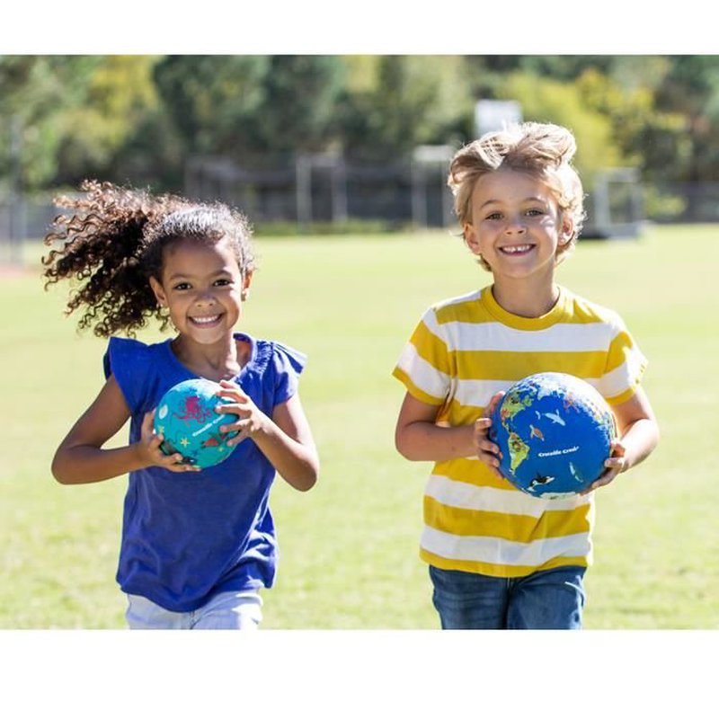 Crocodile Creek® - Piłka 18cm, wzór świat, Crocodille Creek