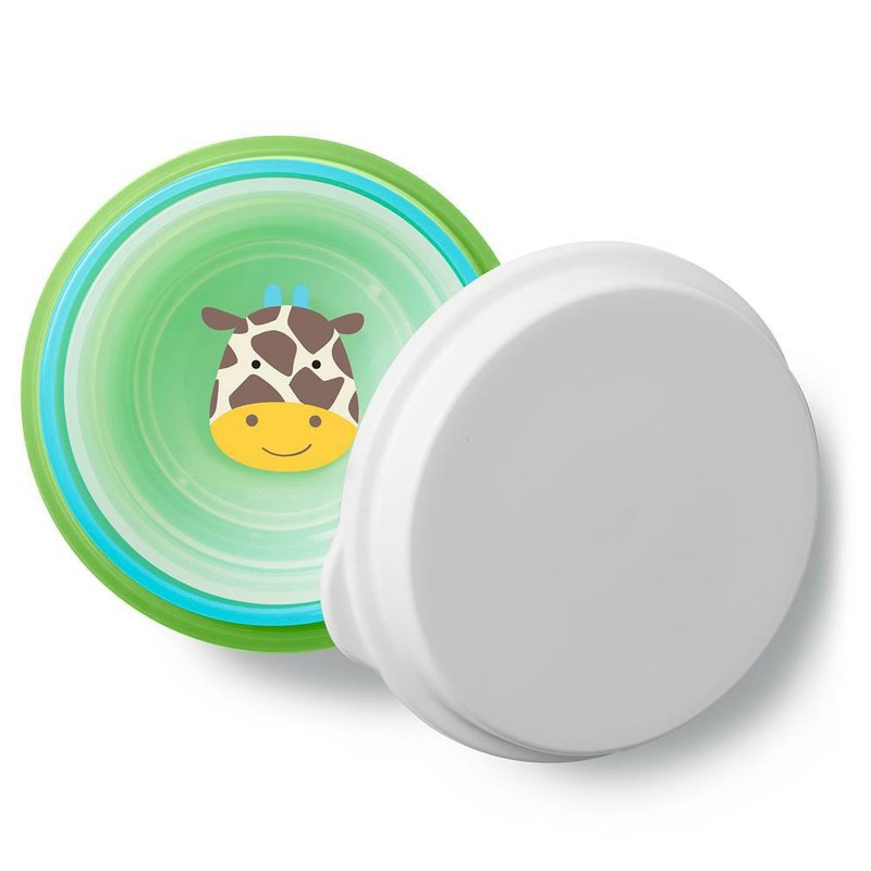 Skip Hop - Zestaw misek z pokrywką 3 szt. Zoo Żyraf a