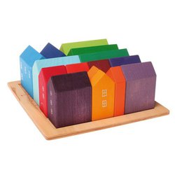 Domki ręcznie malowane, tęczowe, Grimm's