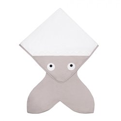 Baby Bites Ręcznik z kapturkiem Rekinek 75 x 75 cm szary BABY BITES