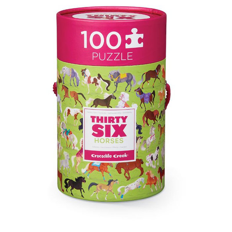 Crocodile Creek® - Puzzle 100 el. - Konie, w tubie