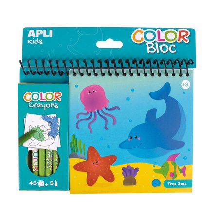 Kolorowanka z kredkami Apli Kids - Ocean