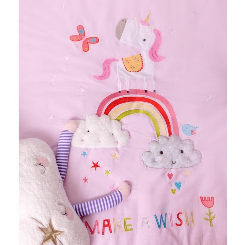 Bizzi Growin RAINBOW & UNICORN Quilt hipoalergiczna kołderka sensoryczna