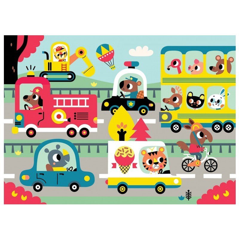 Petit Monkey -  MAXI Puzzle Wesołe zwierzęta - W drodze