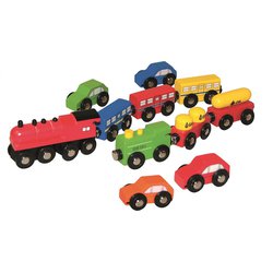 Woody - Zestaw pociągów i autek - 11 szt.
