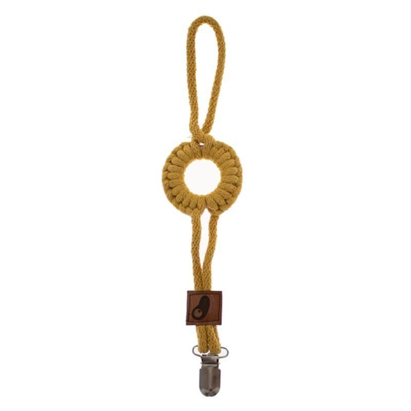 Hi Little One - sznurkowa zawieszka z kólkiem do smoczka Pacifer holder with RING Mustard
