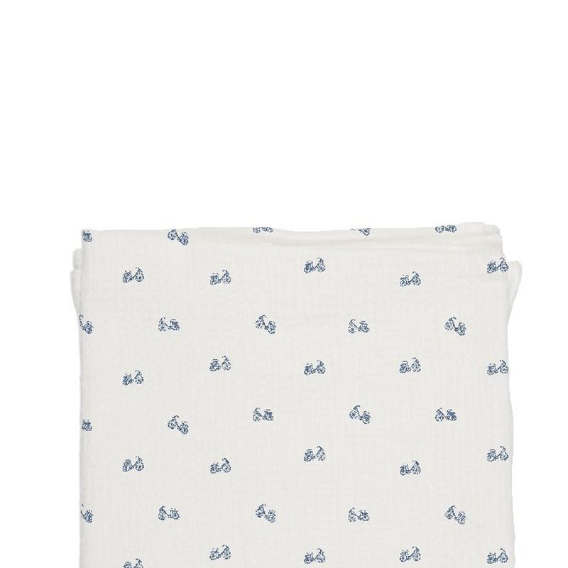 Baby Bites Pieluszka muślinowa 120 x 120 cm Bikes White BABY BITES