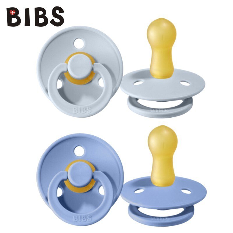 BIBS 2-PACK S SKY BLUE & BABY BLUE Smoczek Uspokajający kauczuk Hevea