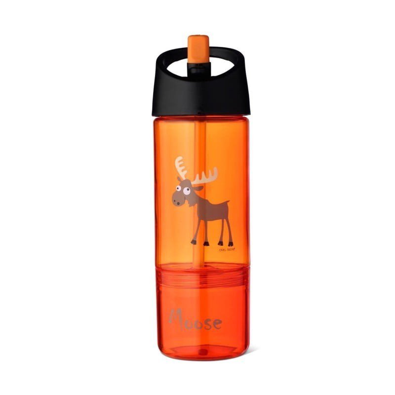 Carl Oscar Kids Bottle 2in1 Bidon z pojemnikiem na przekąski 2w1 Orange - Moose CARL OSCAR