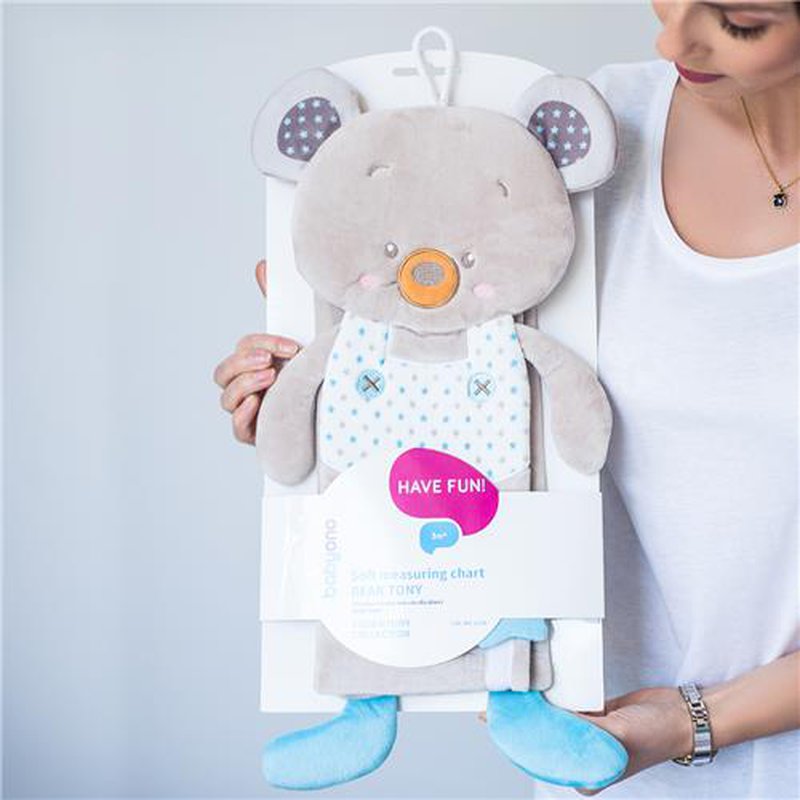BABYONO - 1230 Pluszowa miarka wzrostu dla dzieci BEAR TONY