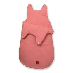 Hi Little One - śpiworek NEWBORN SALMON muslin cotton TOG 3,5 wiek 0 m+