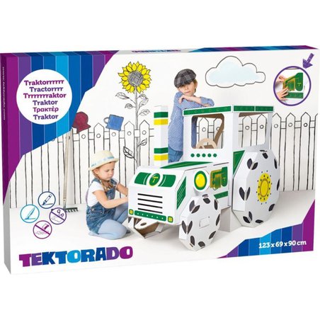 Tektorado - Zabawka z kartonu - Traktor duży kartonowy -zestaw 4 sztuk Tektorado - Zabawka z kartonu - Traktor duży kartonowy -zestaw 4 sztuk