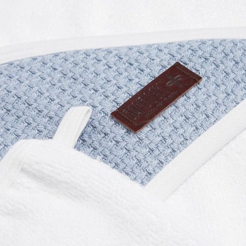 Bamboom - Ręcznik Bambusowy z Kapturkiem + Myjka, Biały i Niebieski, 0m+