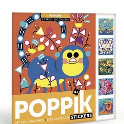 POPPIK - Pocztwki z naklejkami ZWIERZTA - Wiek 4+